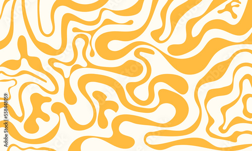 Trendy vector background in retro 70s,60s style. Abstract horizontal background with waves.Pastel colors