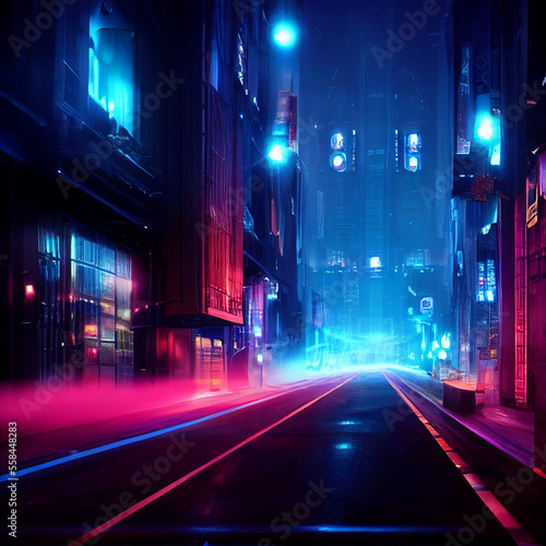 Sci-fi city in the night