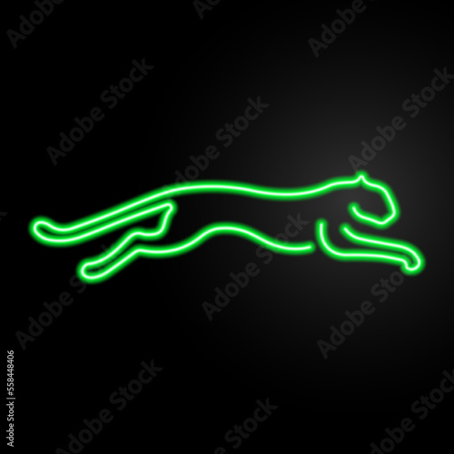 jaguar neon sign, modern glowing banner design, colorful modern design trends on black background. Vector illustration.