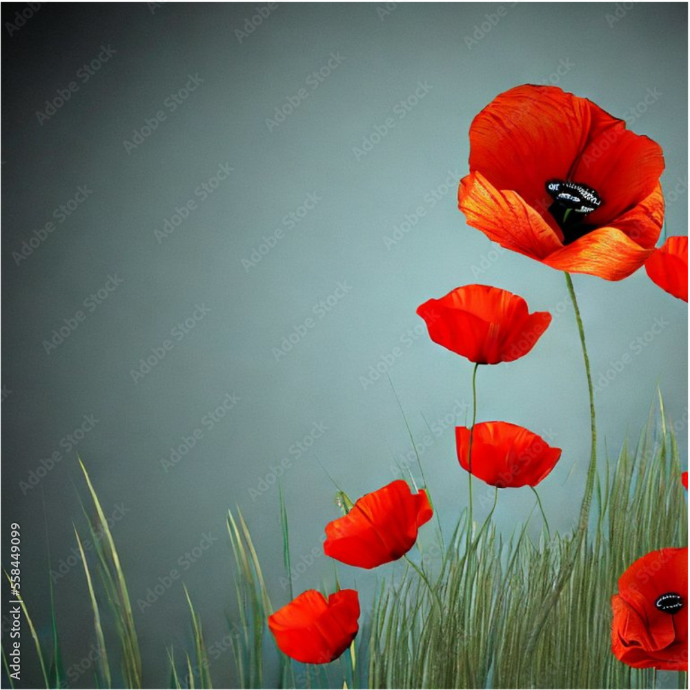 Naklejka premium Hintergrund Klatschmohn
