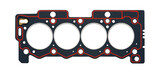 New car cylinder head gasket on a white background. Close-up. View from above.