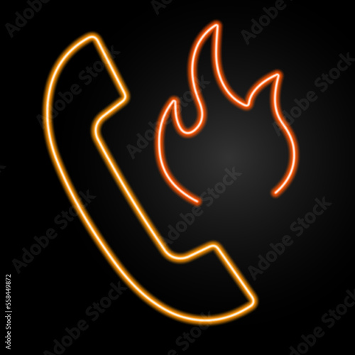 hotline neon sign, modern glowing banner design, colorful modern design trends on black background. Vector illustration.