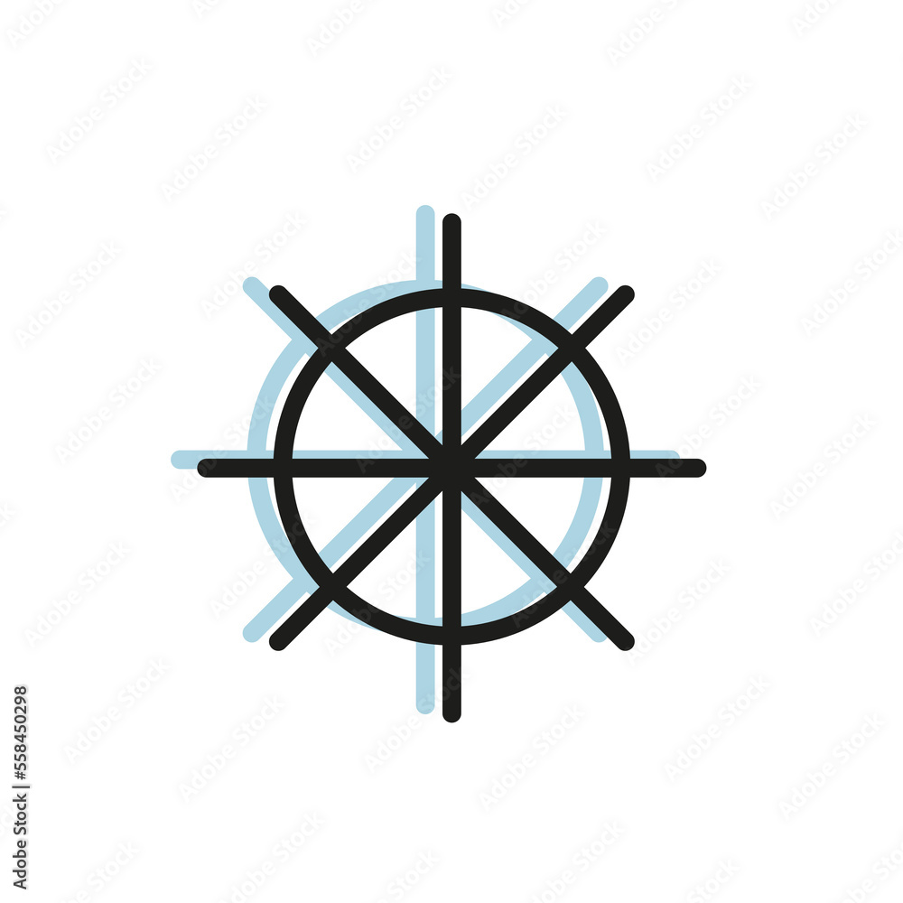 Ship wheel icon vector. Line symbol isolated. Trendy flat outline ui sign design. Ship steering wheel icon on a white background Ship wheel icon vector. Line symbol isolated. Trendy flat outline ui sign design. Ship steering wheel icon on a white background