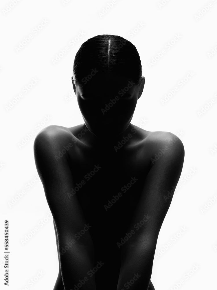 Nude Woman silhouette. Beautiful Naked Body Girl Nude Woman silhouette. Beautiful Naked Body Girl