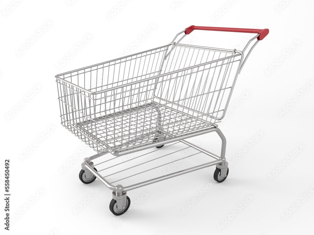 Shopping trolley cart. Consumerism concept