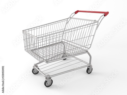 Shopping trolley cart. Consumerism concept