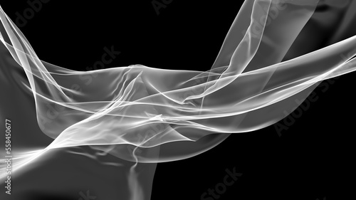 Bilde på lerret White fabric textile on wind. cloth fluttering