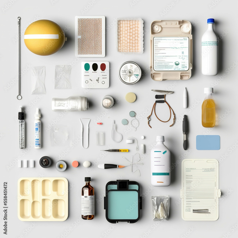 variety of medical devices on a white background variety of medical devices on a white background