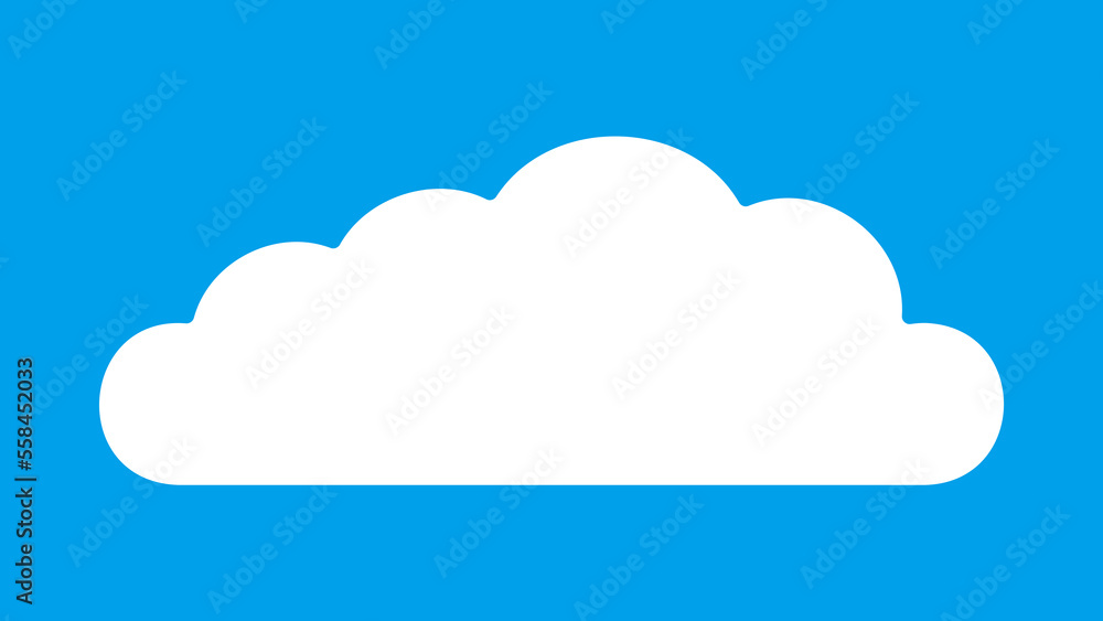 青空にもこもこ雲の背景イラスト - かわいい風景のコピースペース付きバナー素材 - ワイド
