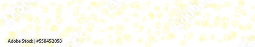 illustrazione di striscione con bolle semitrasparenti gialle su sfondo trasparente photo