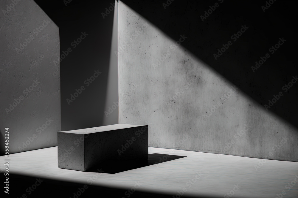 Shadow on the wall with a background of empty concrete texture. Generative AI Shadow on the wall with a background of empty concrete texture. Generative AI