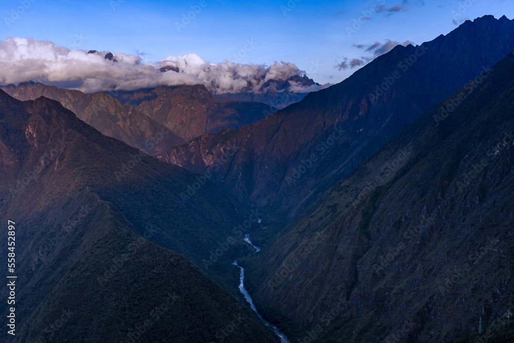 Andes mountains in the sunset, Peru