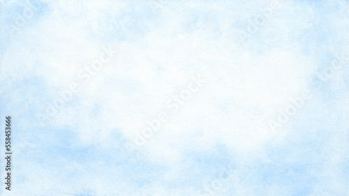 Abstract blue watercolor gradient paint on texture paper background.