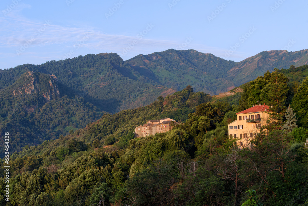 Velone-Orneto village in Upper Corsica mountain