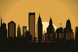 panoramic image of a city's skyline. Generative AI