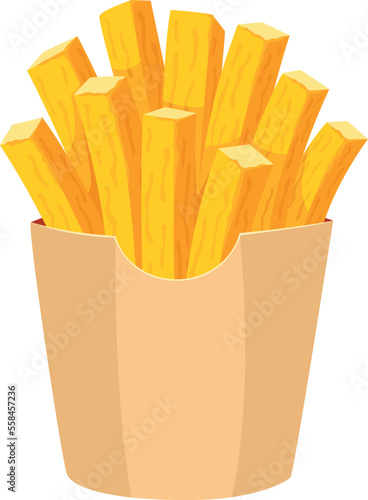 French fries pack. Potato sticks cartoon icon