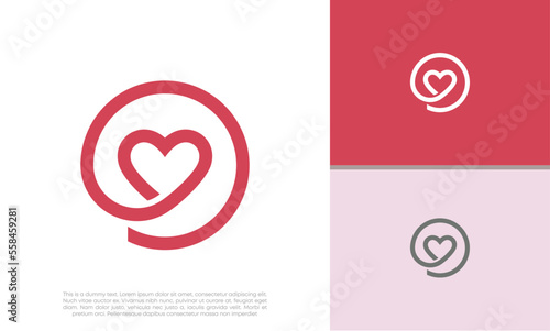 Love vector logo. Isolated heart love sign vector design.