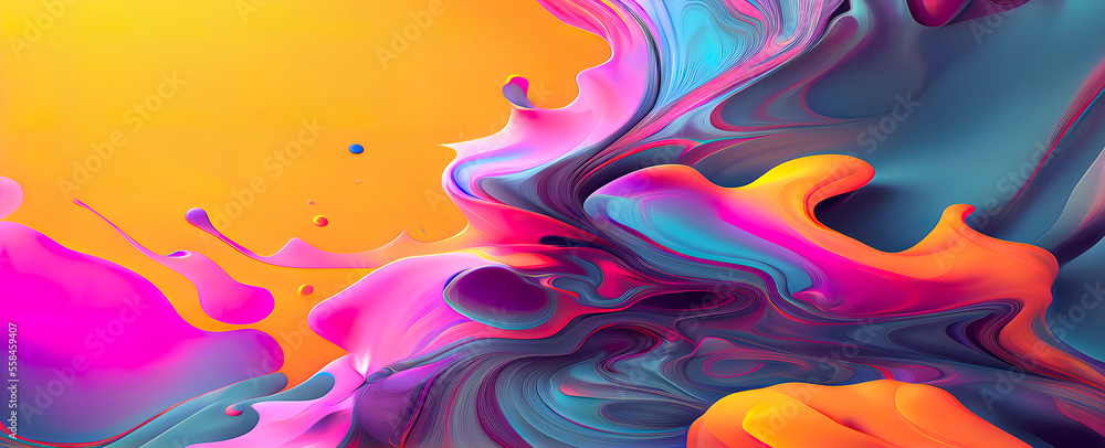 Colorful digital art of abstract ornament shapes