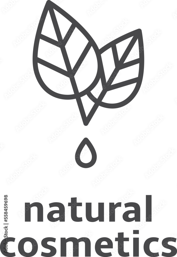 Natural cosmetics label. Beauty eco product icon Natural cosmetics label. Beauty eco product icon