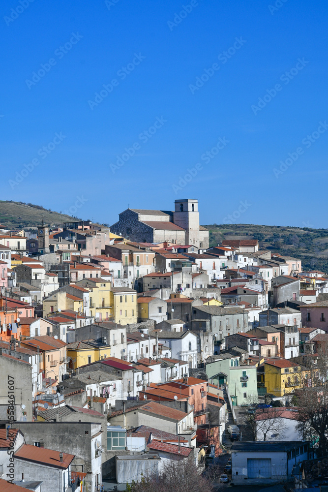Panoramic view of Rapolla, a small rural town in southern Italy.