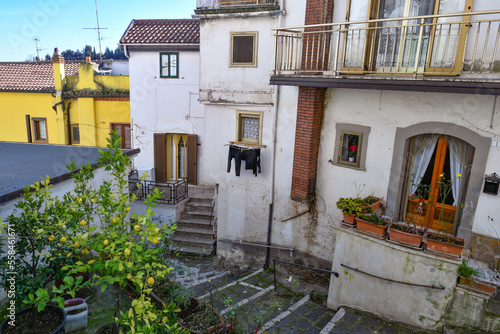 A narrow street among the old houses of Rapolla  a village in the province of Potenza in Italy.