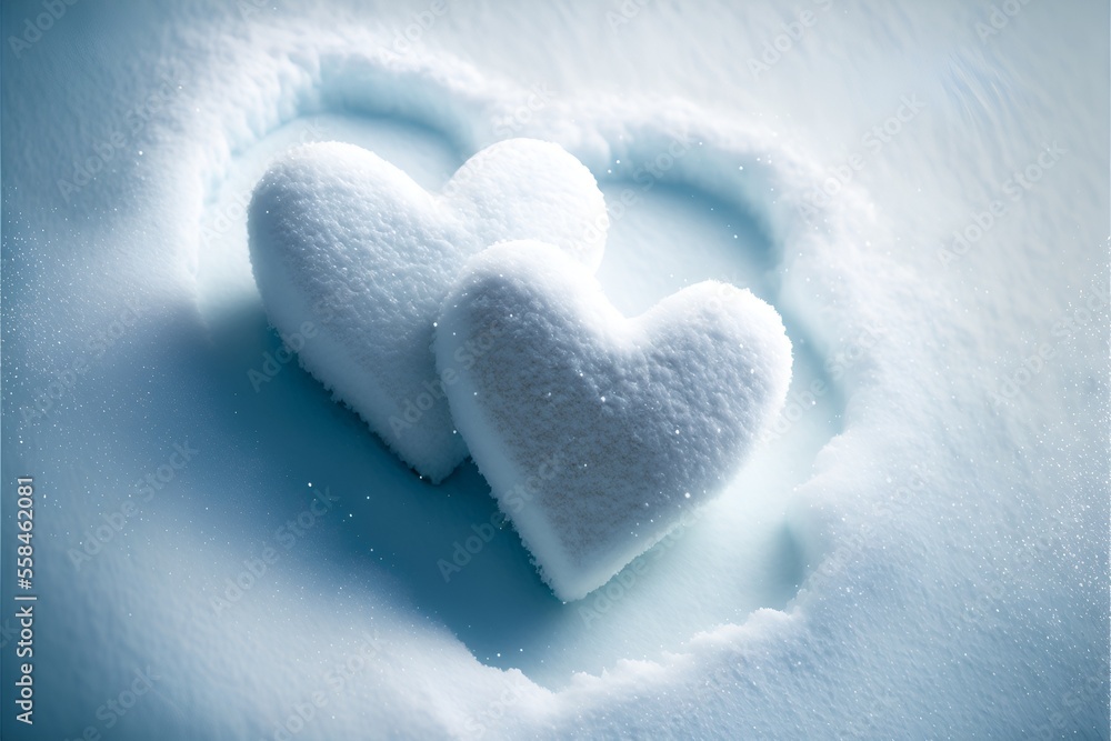 Snow Heart, Valentine's Day, Generative AI