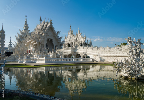 Wat Rong Khun or White Temple. It is the most important travel destination in Chiang Rai province. Northern Thailand © daphnusia