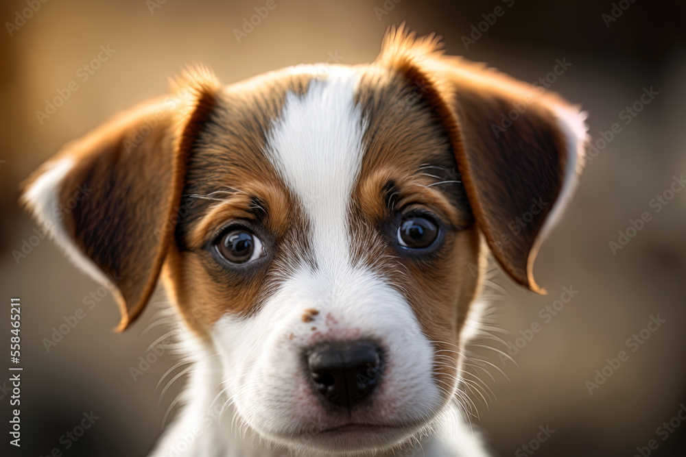 Cute picture of a jack russell retriever puppy. Generative AI