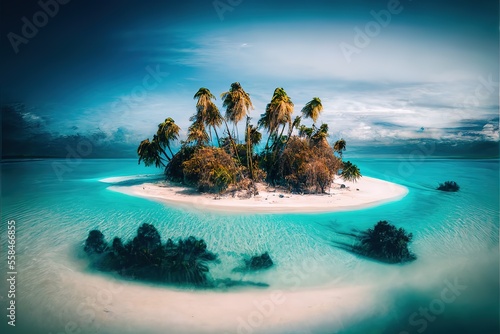 tropical island in the ocean