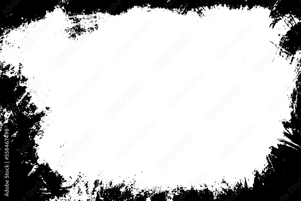 Grunge border vector texture background. Abstract frame overlay. Dirty and damaged backdrop. Vector graphic illustration with transparent white. EPS10.