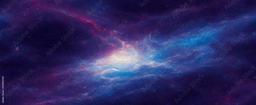 Fototapeta premium Universe filled with stars, nebula and galaxy