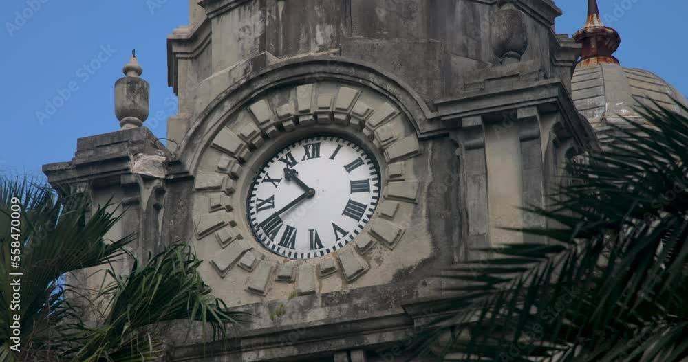 Antigua St Johns Cathedral Caribbean clock tower close. Church of Diocese North Eastern Caribbean and Aruba. Anglican Church of England. Originally built 1683. Seventy foot twin towers. Antigua St Johns Cathedral Caribbean clock tower close. Church of Diocese North Eastern Caribbean and Aruba. Anglican Church of England. Originally built 1683. Seventy foot twin towers.
