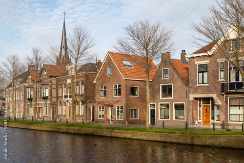 Canal houses in the historic Dutch city of Weesp.