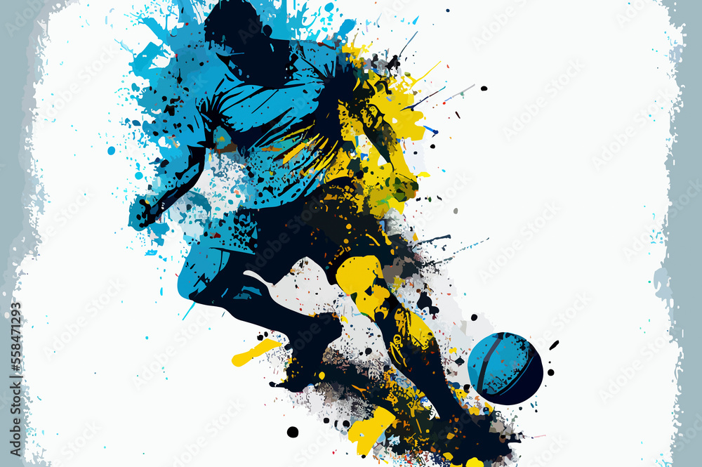 argentine abstract soccer player kicking the ball argentine abstract soccer player kicking the ball