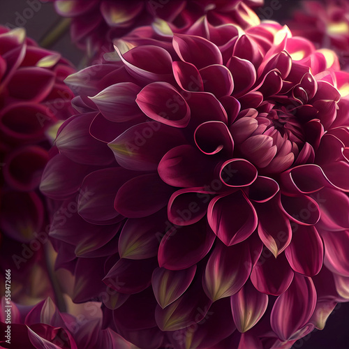 beautiful Dahlia flowers illustration © Fernando