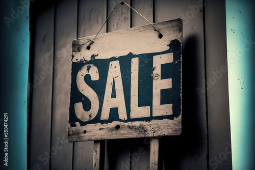 Schild mit der Aufschrift Sale als Verkauf Ankündigung photo