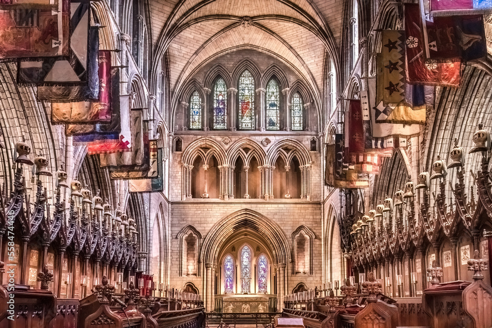Fototapeta premium View on the main nave of the St. Patrick´s Cathedral of Dublin, Ireland
