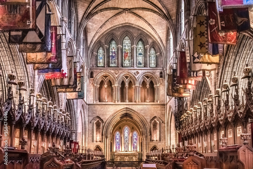 View on the main nave of the St. Patrick´s Cathedral of Dublin, Ireland
