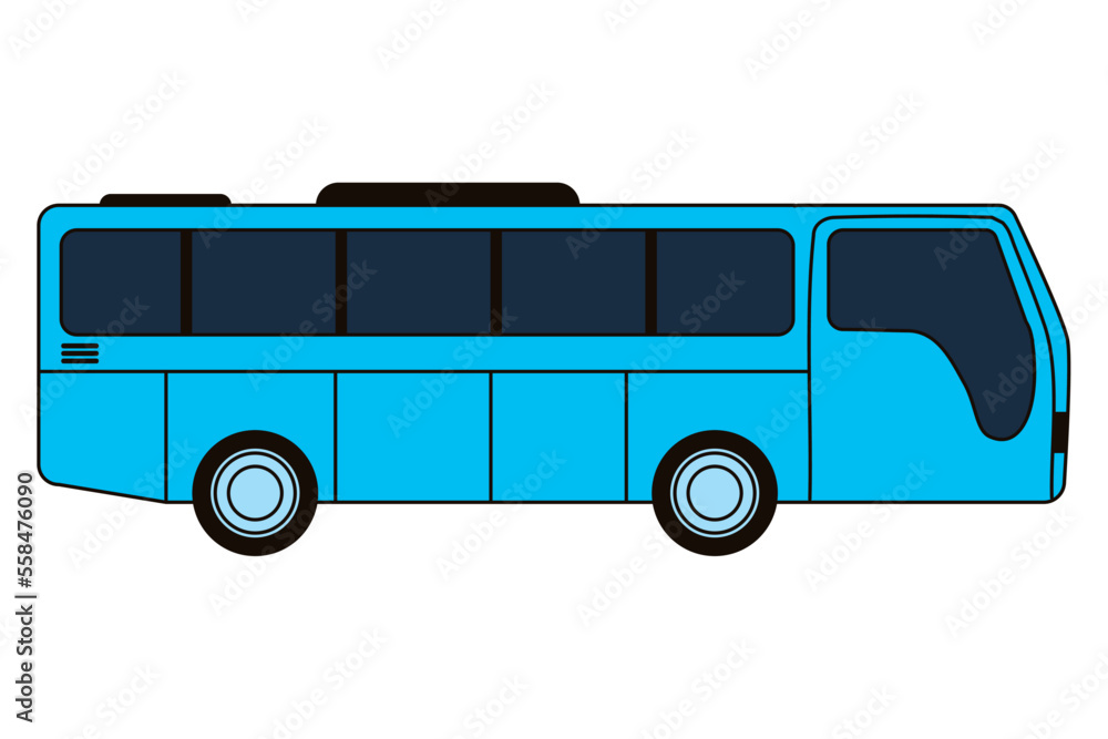 flat blue bus