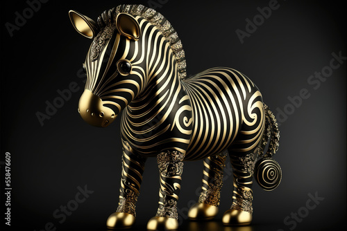 Close-up shot of gold zebra ornament