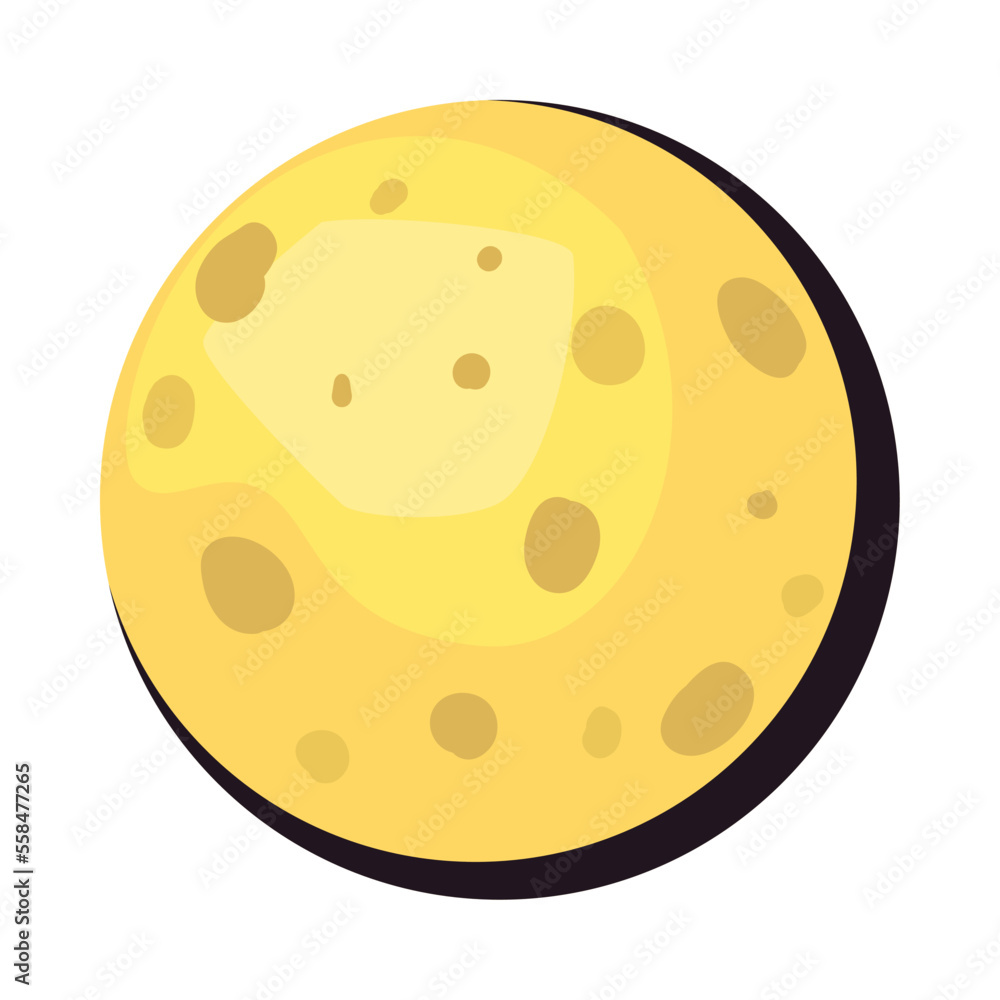 flat gibbous moon illustration flat gibbous moon illustration
