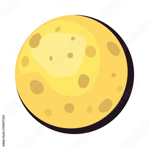 flat gibbous moon illustration