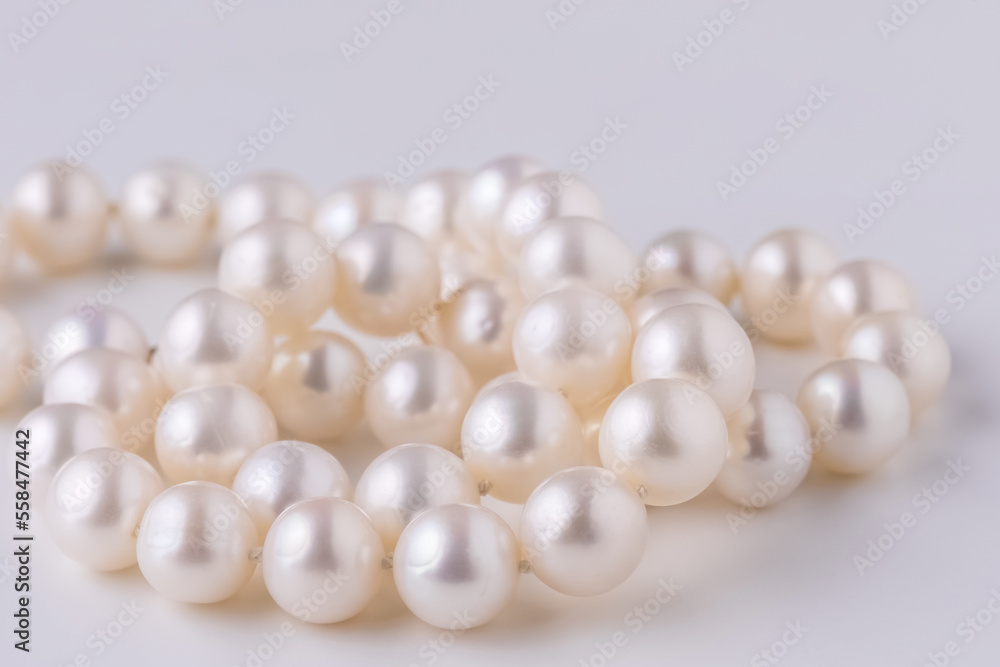 very beautiful pearl necklace close-up very beautiful pearl necklace close-up