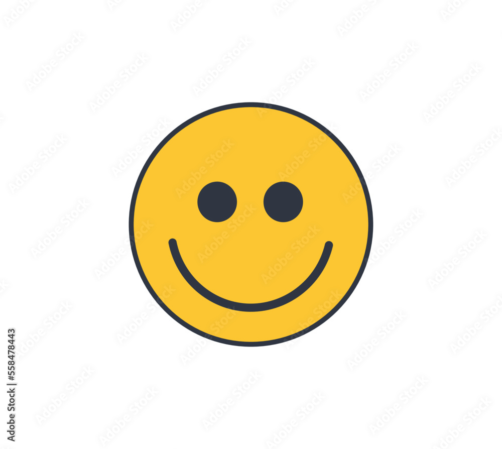 Yellow happy face emoticon 