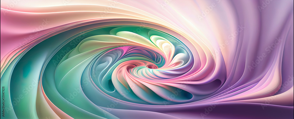 Obraz premium Abstract twirling pastel colors as background wallpaper header