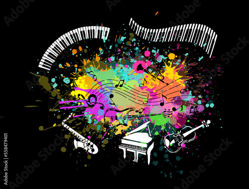 Music abstraction. Concer background . Vector illustration