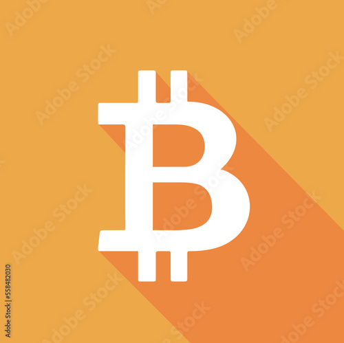 bitcoin minimal flat sign, Illustration bitcoin flat minimal colors (ID: 558482030)