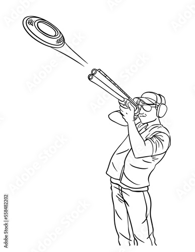 Skeet Shooting Isolated Coloring Page for Kids