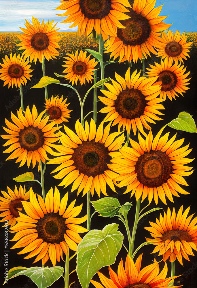 beautiful sunflower illustration beautiful sunflower illustration