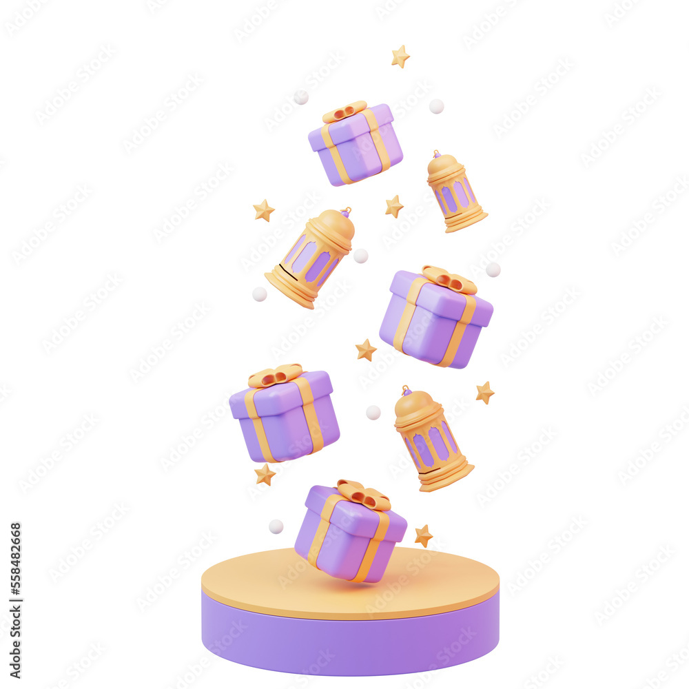 3D rendering islamic ramadan icon 3D rendering islamic ramadan icon